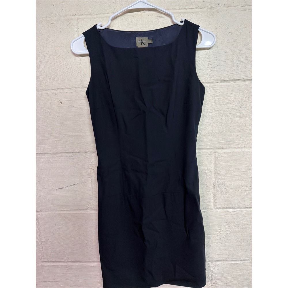 Vintage Calvin Klein CK Women's Black Sleeveless Sheath Dress Size 4‎